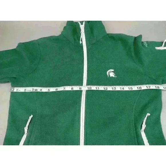 COLUMBIA GREEN SPARTANS MICHIGAN STATE FLEECE ZIP Women’s Small JACKET - Picture 2 of 11